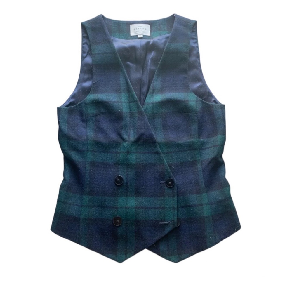 Sézane Tartan Vest. 36/S.